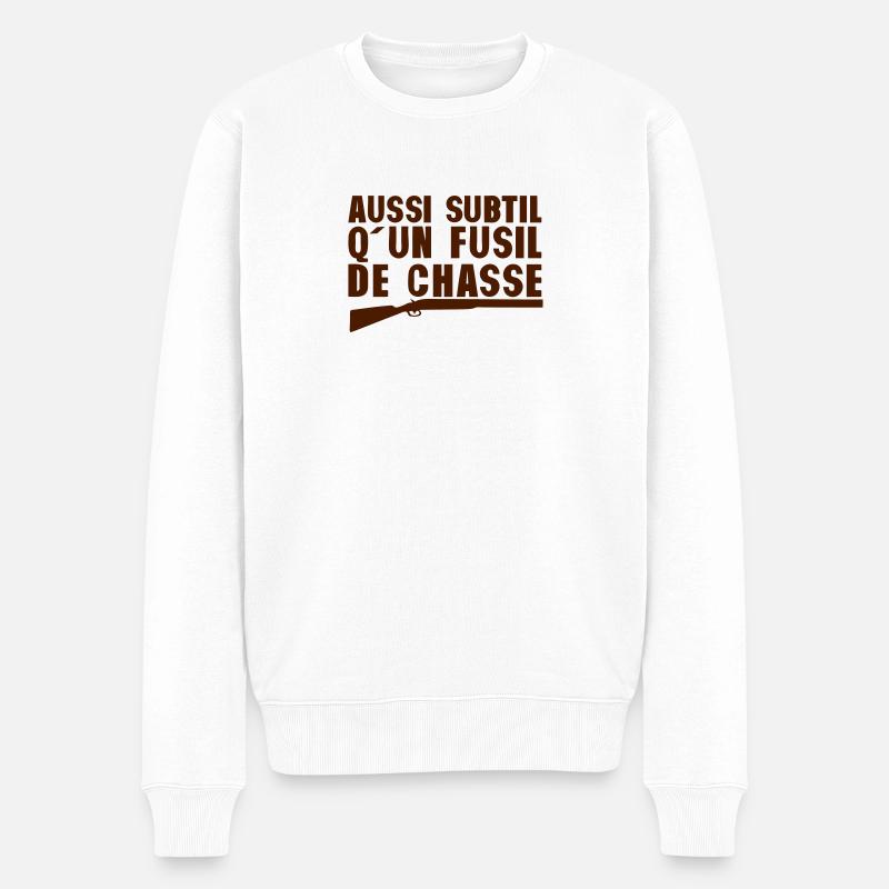aussi subtil fusil de chasse - Pull Premium bio Homme - blanc