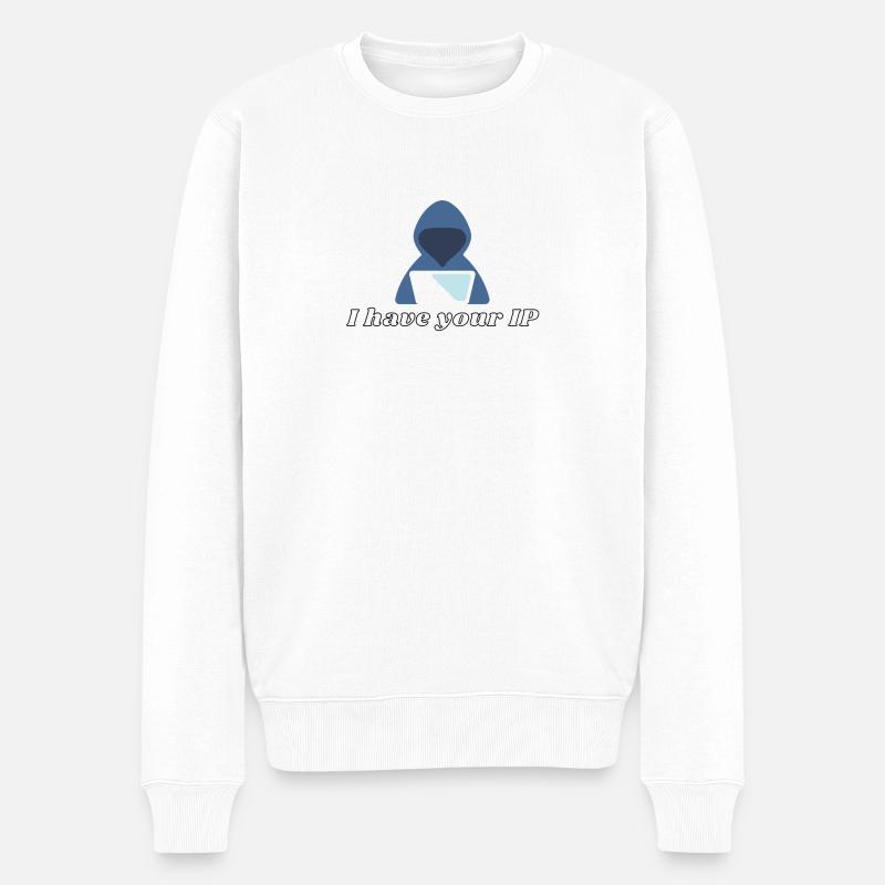 IP-datalog programmør det kodning - Økologisk premium-sweatshirt til mænd - hvid