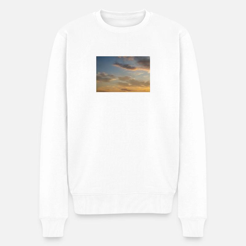 Unter dem Morgenhimmel - Männer Premium Bio Pullover - Weiß