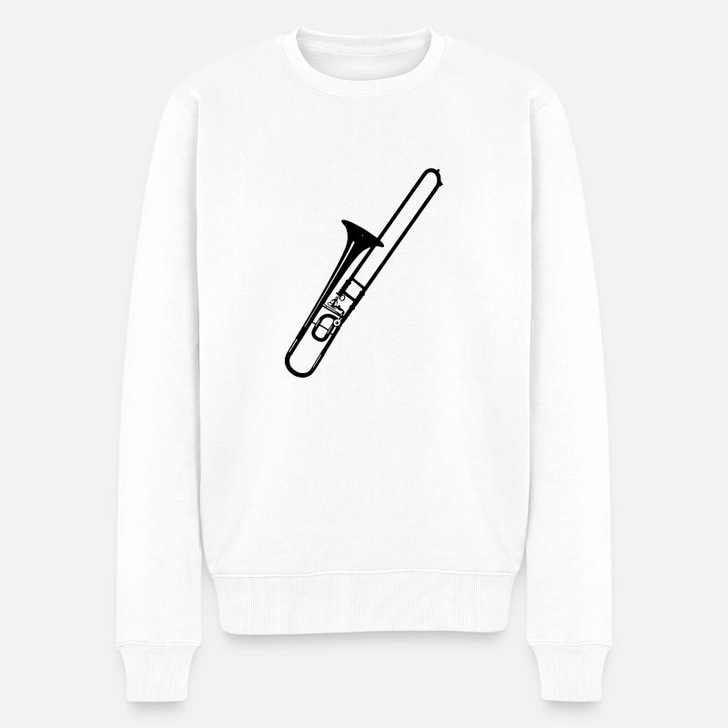 Posaune - Männer Premium Bio Pullover - Weiß