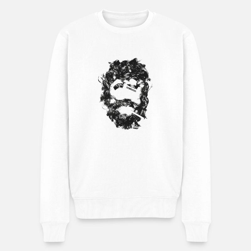 Bearded in Bangkok - Männer Premium Bio Pullover - Weiß