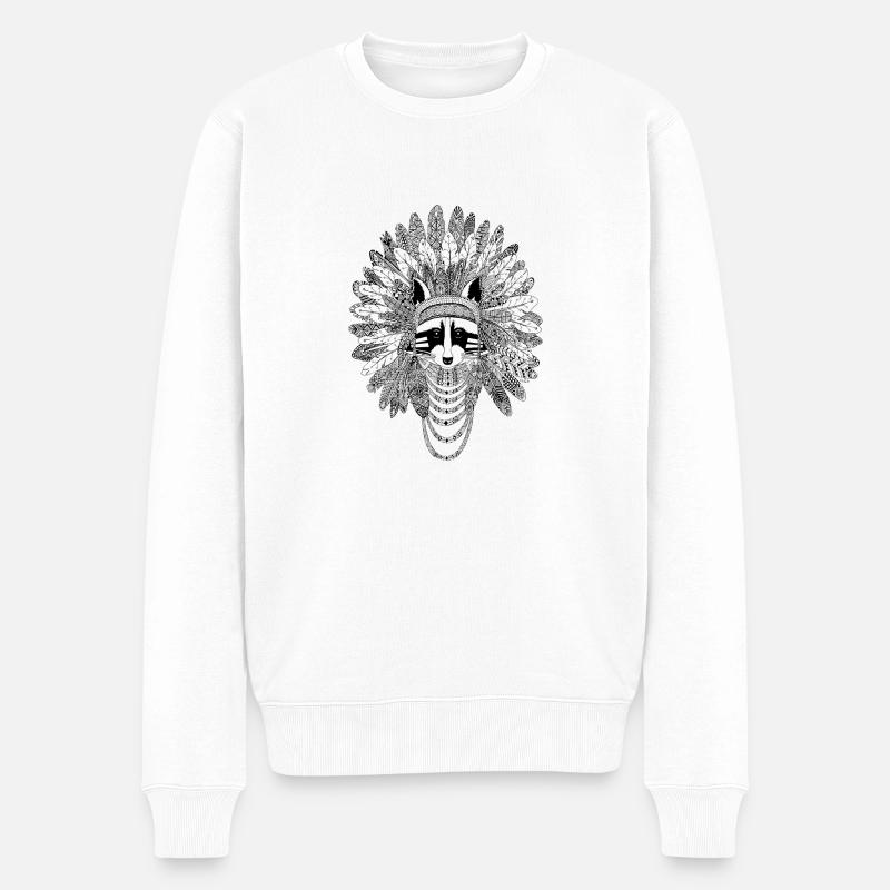 Raton laveur chef indien - Pull Premium bio Homme - blanc
