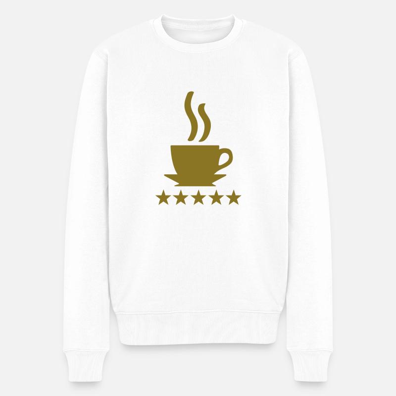 coffee 5 star - Pull Premium bio Homme - blanc