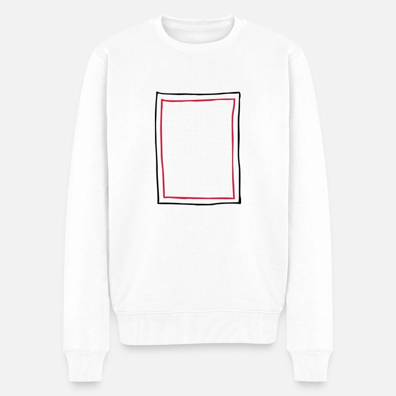 Rahmen Bilderrahmen - Männer Premium Bio Pullover - Weiß