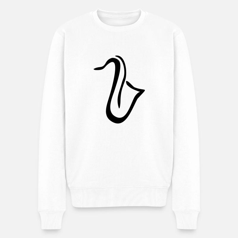 Saxophones - Pull Premium bio Homme - blanc