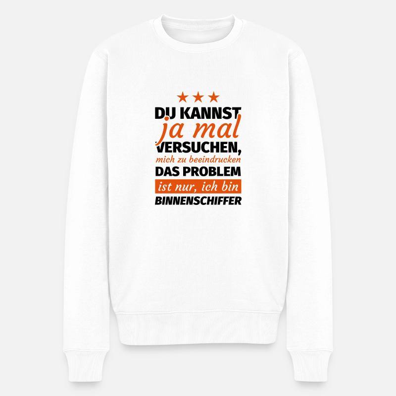 Binnenschiffer - Männer Premium Bio Pullover - Weiß
