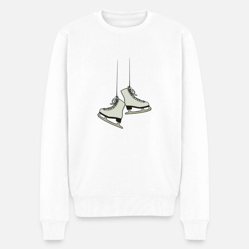 Schlittschuh - Männer Premium Bio Pullover - Weiß