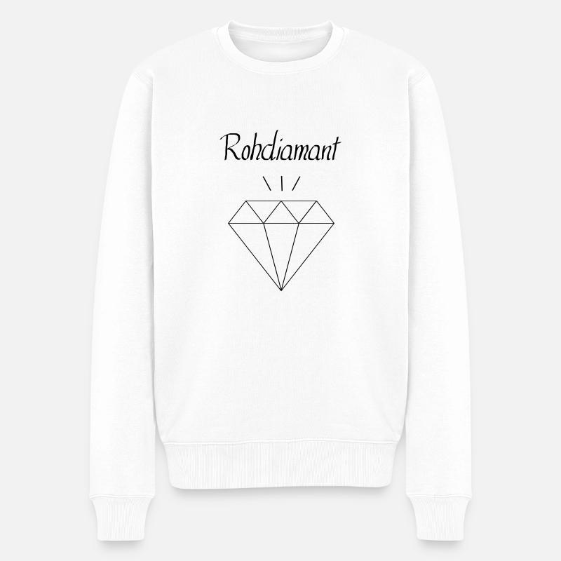 Rohdiamant - Männer Premium Bio Pullover - Weiß