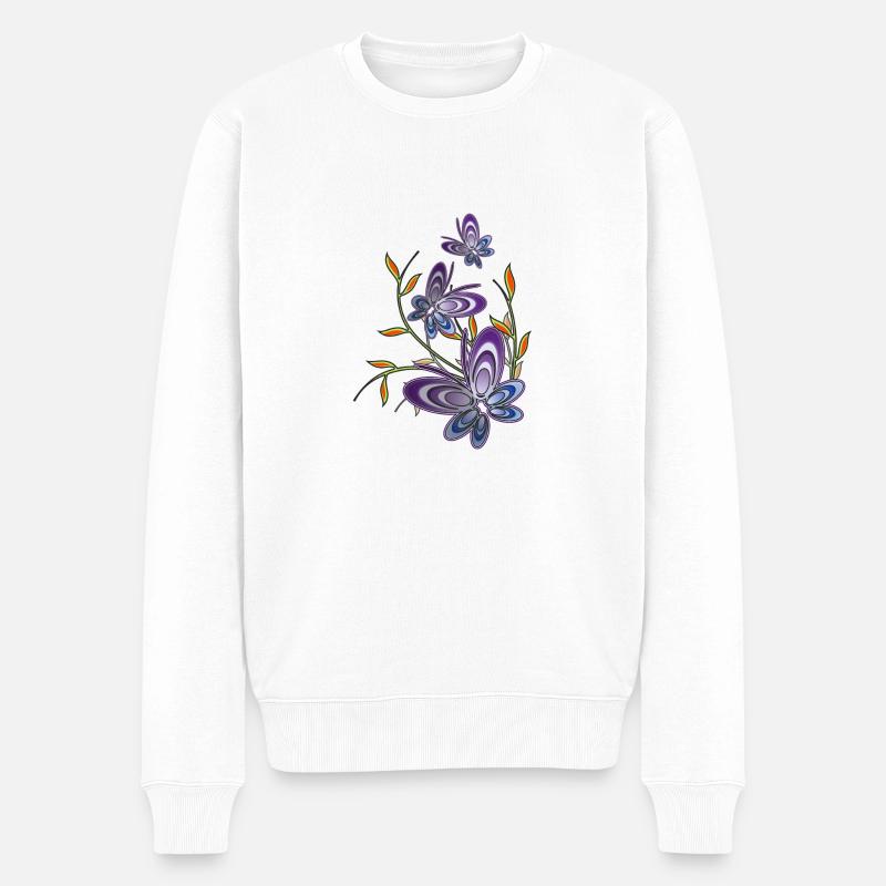 Butterflies2012 - Männer Premium Bio Pullover - Weiß