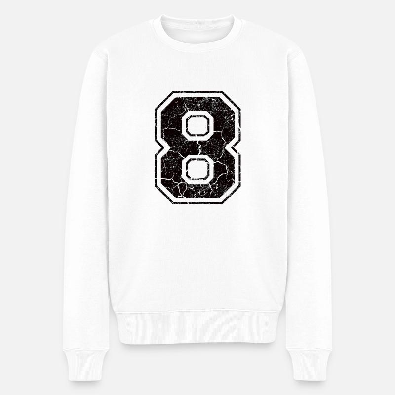 8_eight_acht_black_schwarz (fr) - Pull Premium bio Homme - blanc