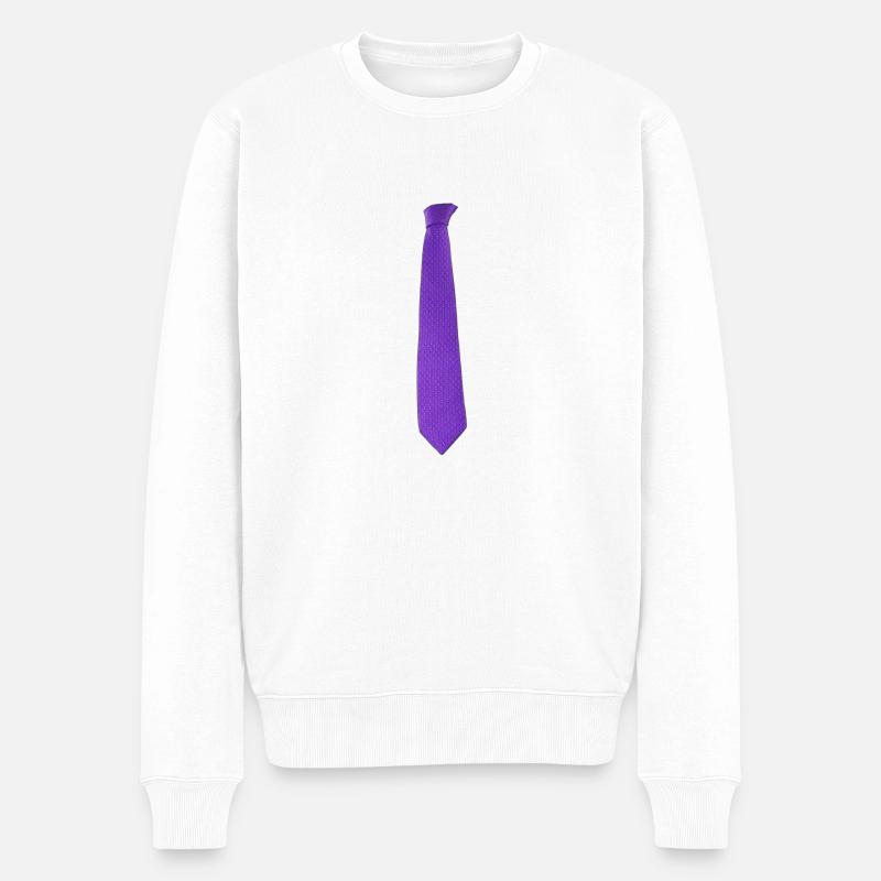 Purple tie - Männer Premium Bio Pullover - Weiß