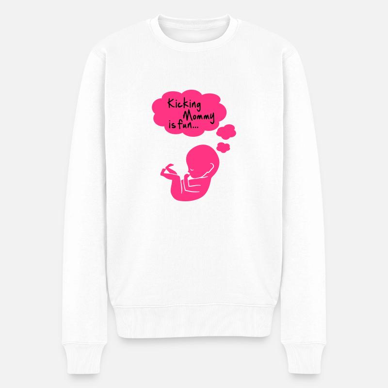 kicking mommy is fun... - Pull Premium bio Homme - blanc