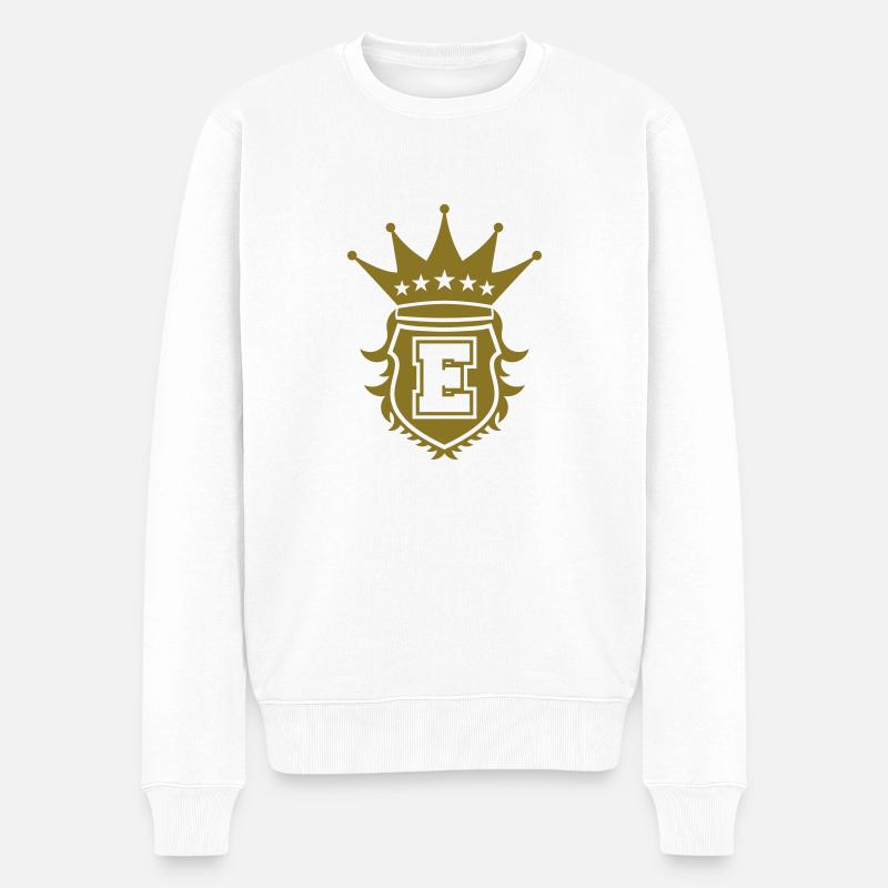 E Crest - Männer Premium Bio Pullover - Weiß