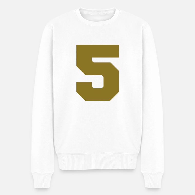5 - Männer Premium Bio Pullover - Weiß