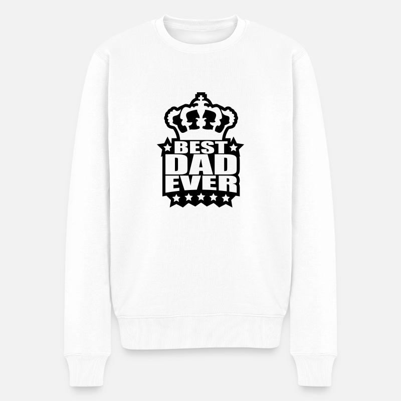 Best Dad Ever King Logo - Pull Premium bio Homme - blanc