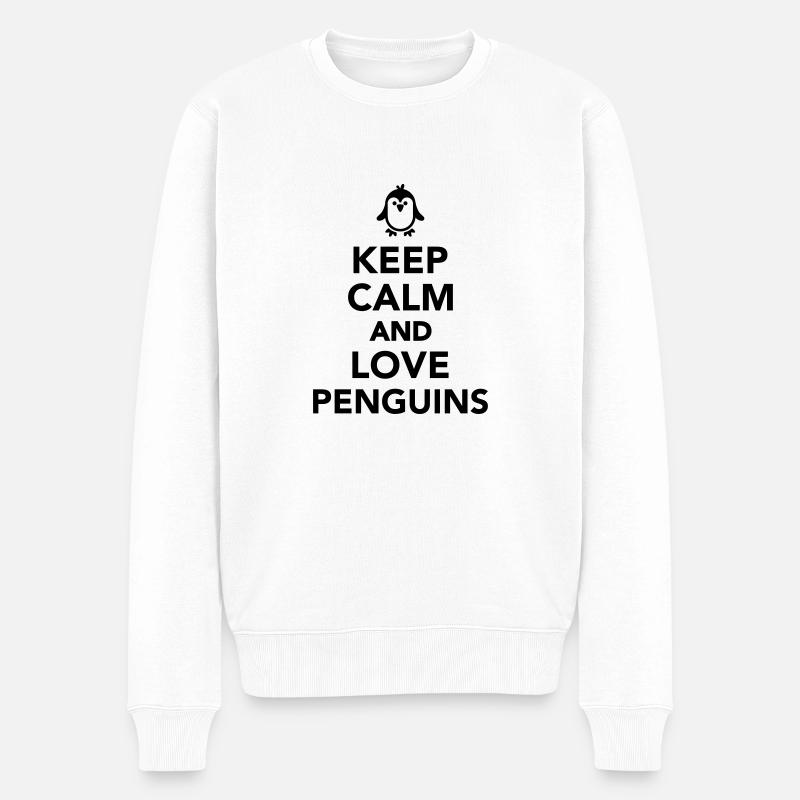 Pinguin - Männer Premium Bio Pullover - Weiß