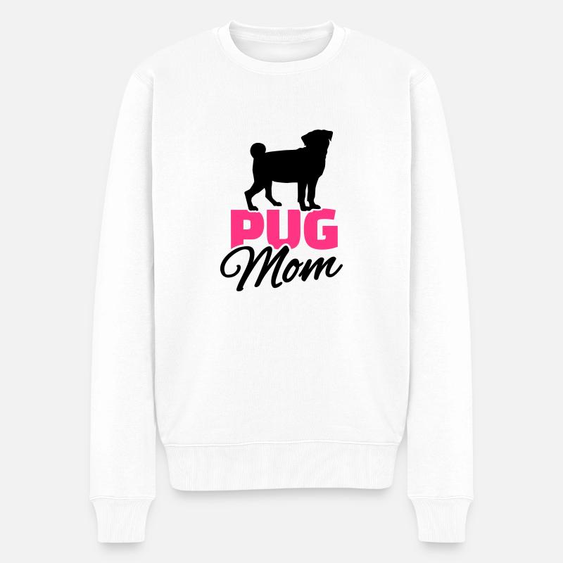 Pug Mom - Pull Premium bio Homme - blanc