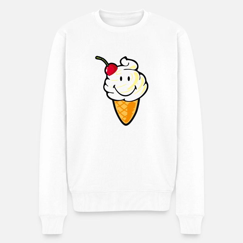 Smiley Ice Cream - Pull Premium bio Homme - blanc