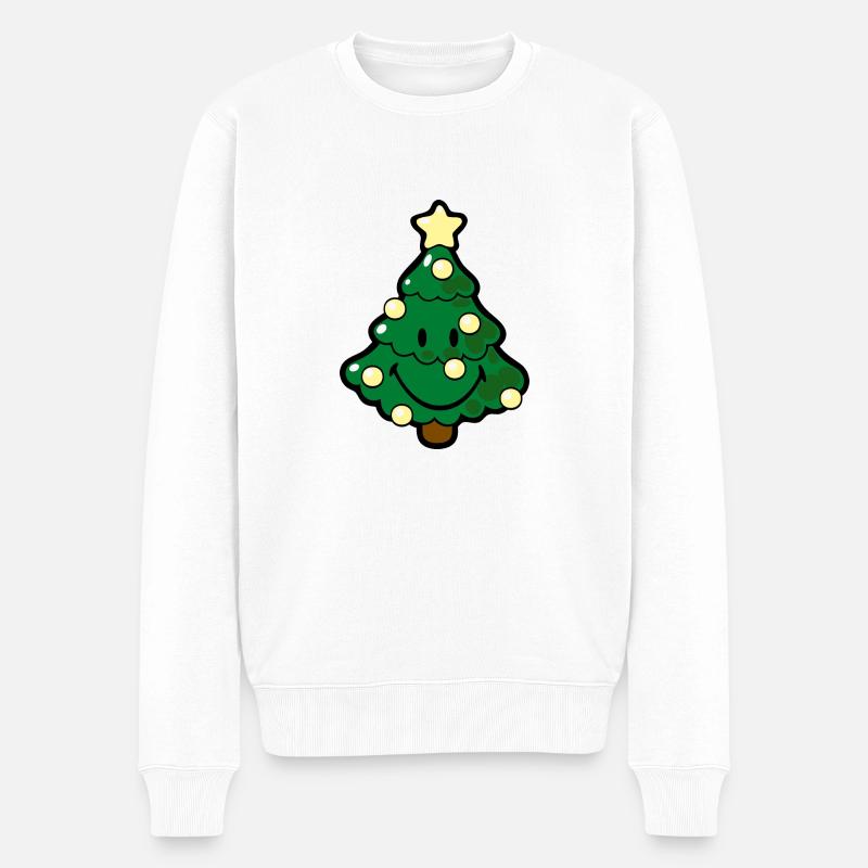 Smiley Christmas Tree - Pull Premium bio Homme - blanc