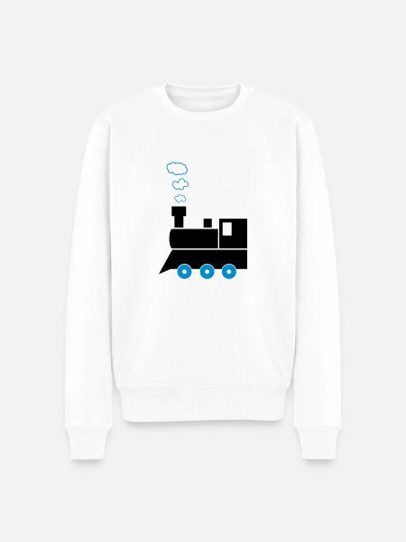 lokomotive_02 - Männer Premium Bio Pullover - Weiß