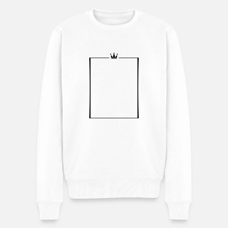 rahmen krone - Männer Premium Bio Pullover - Weiß