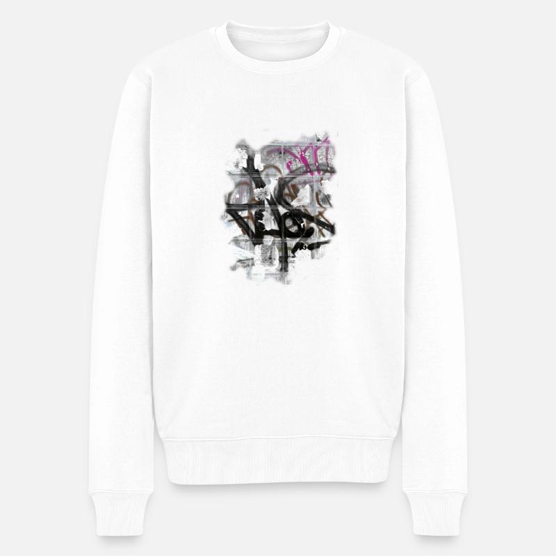 Graffiti - Männer Premium Bio Pullover - Weiß