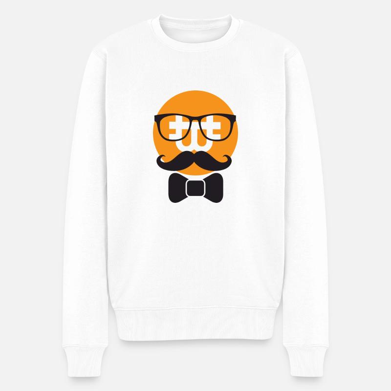 BITCOIN BTC LUSTIGER BITCOIN MANN - Männer Premium Bio Pullover - Weiß