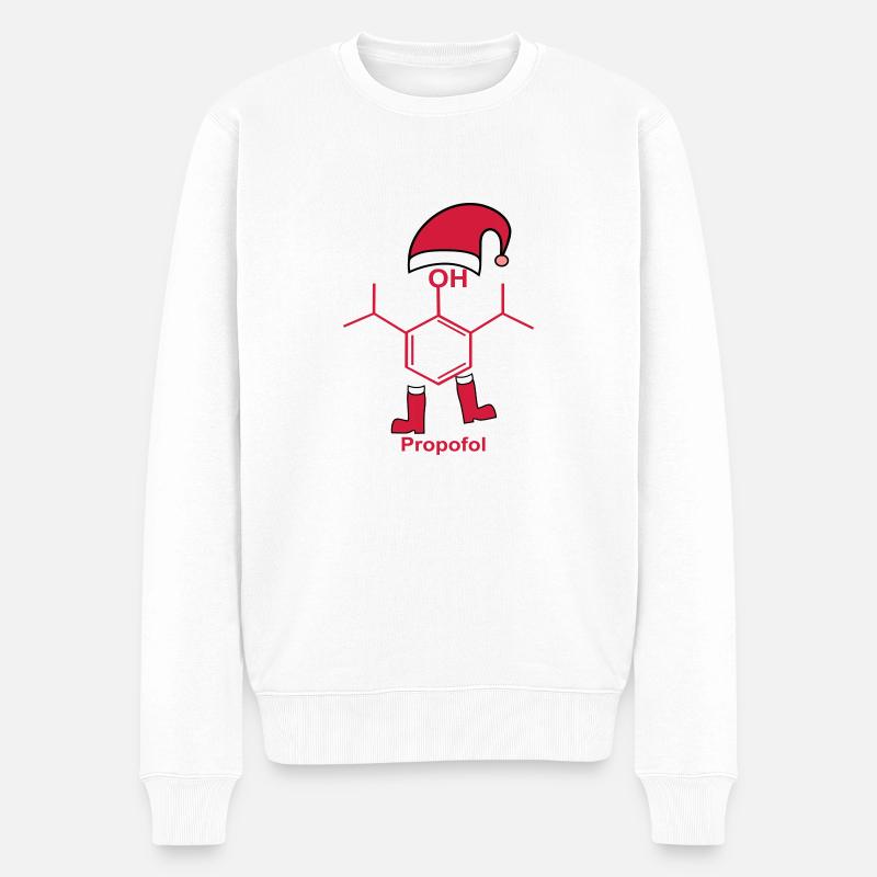 Propofolweihnachtsmann - Männer Premium Bio Pullover - Weiß