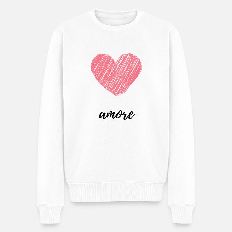 Amore - Männer Premium Bio Pullover - Weiß