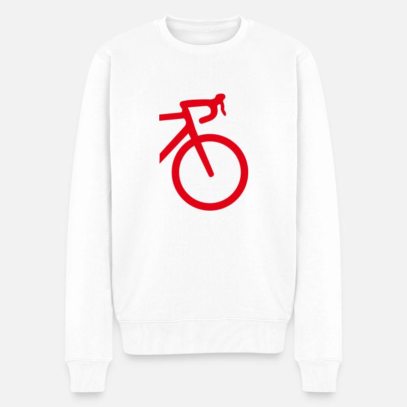 Rennrad front - Männer Premium Bio Pullover - Weiß