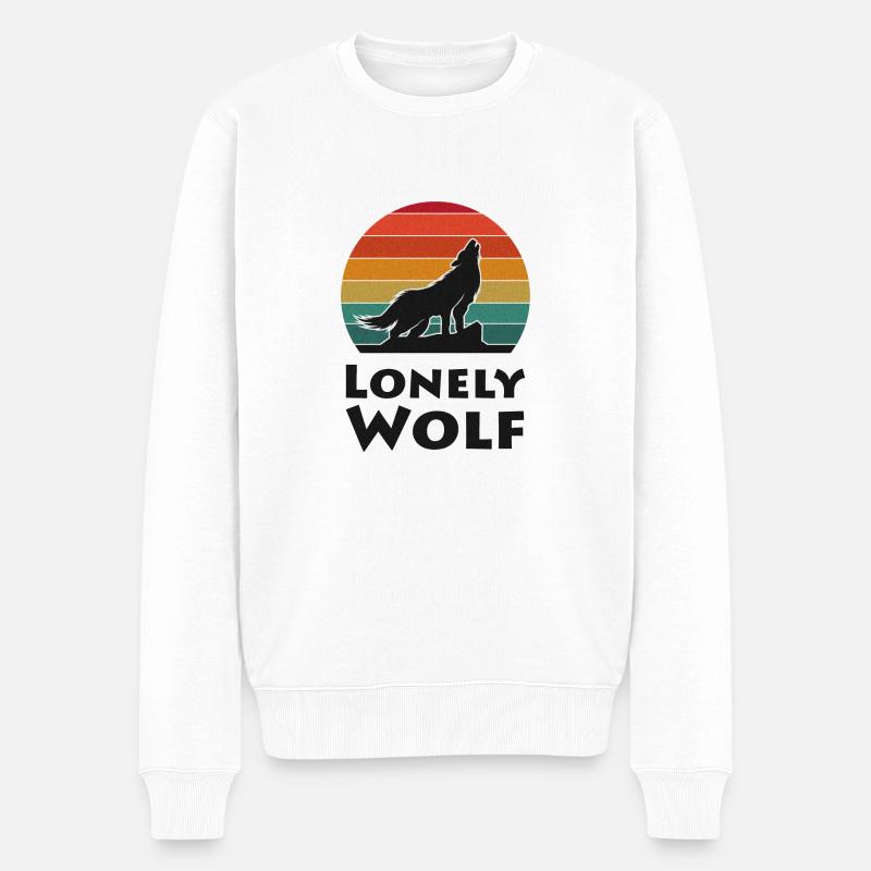 Loup solitaire - Pull Premium bio Homme - blanc
