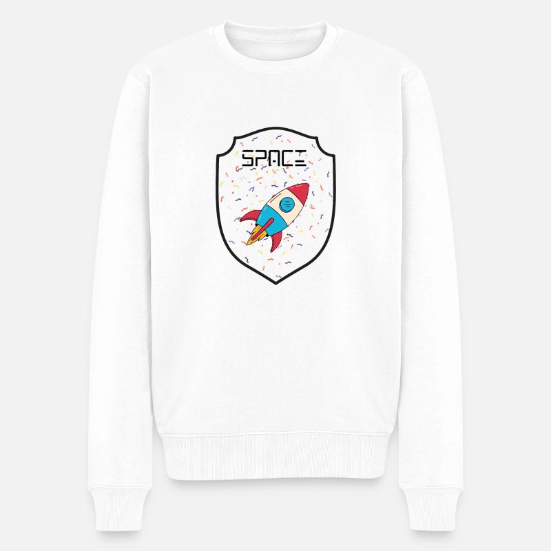 Weltraumparty - Männer Premium Bio Pullover - Weiß