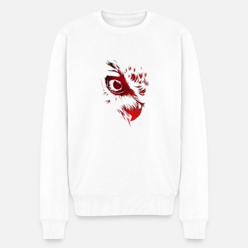 Eule - Männer Premium Bio Pullover - Weiß