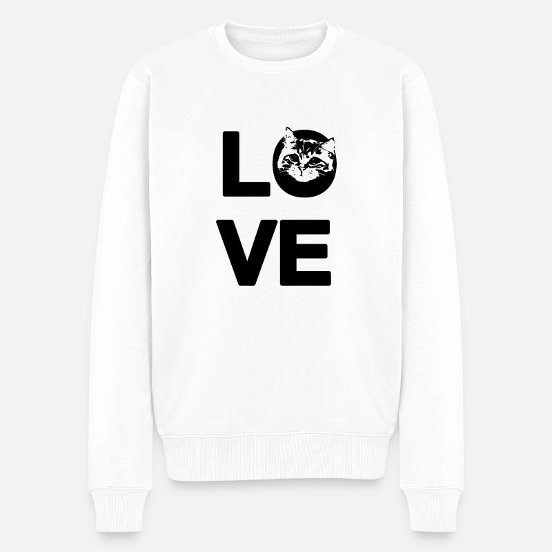 Liebes-Chat - Männer Premium Bio Pullover - Weiß
