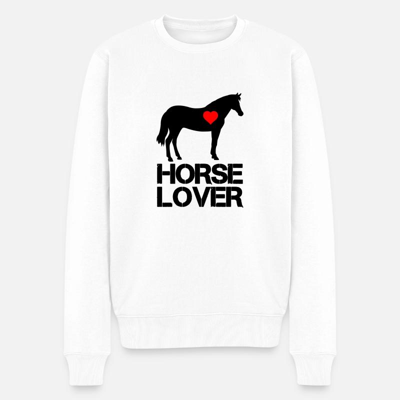 horse lover - Männer Premium Bio Pullover - Weiß
