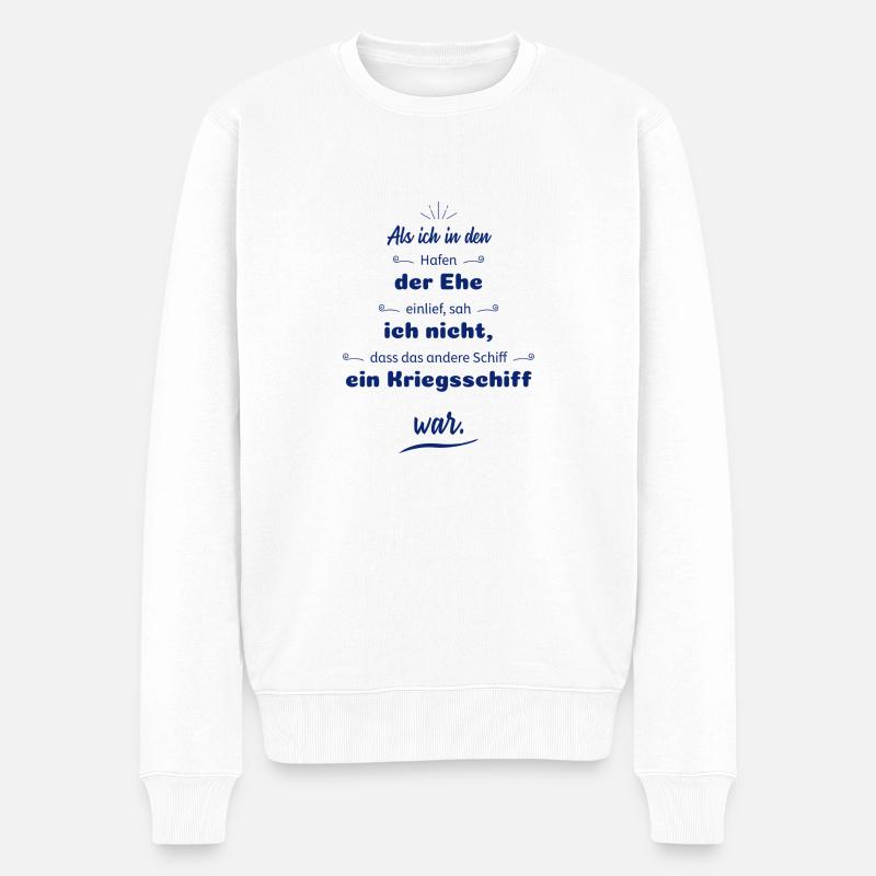 lustige Sprüche Scheidung - Männer Premium Bio Pullover - Weiß