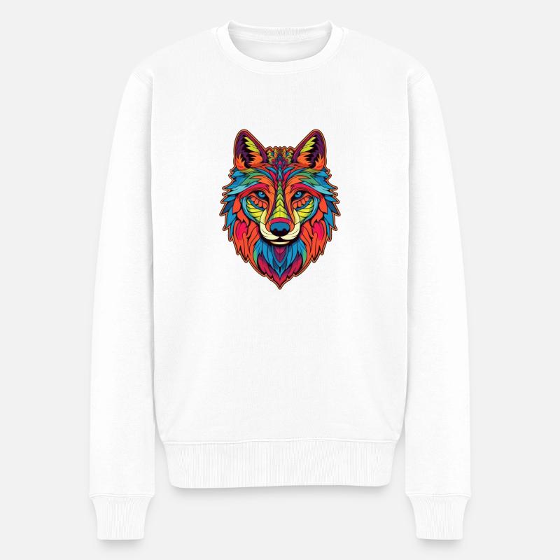 wulf 1 - Männer Premium Bio Pullover - Weiß