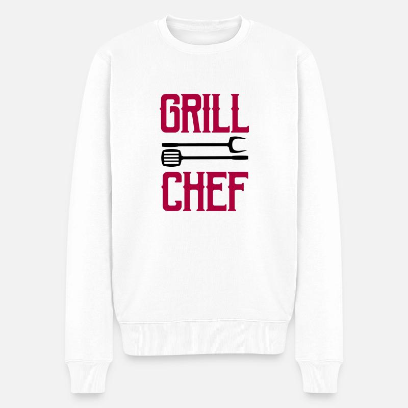 grill chef - Männer Premium Bio Pullover - Weiß