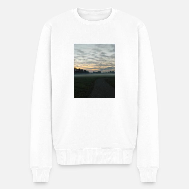Abendstimmung - Männer Premium Bio Pullover - Weiß