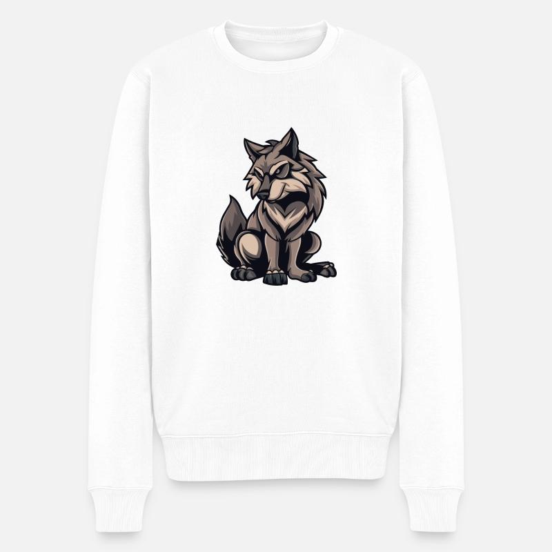 loup - Pull Premium bio Homme - blanc