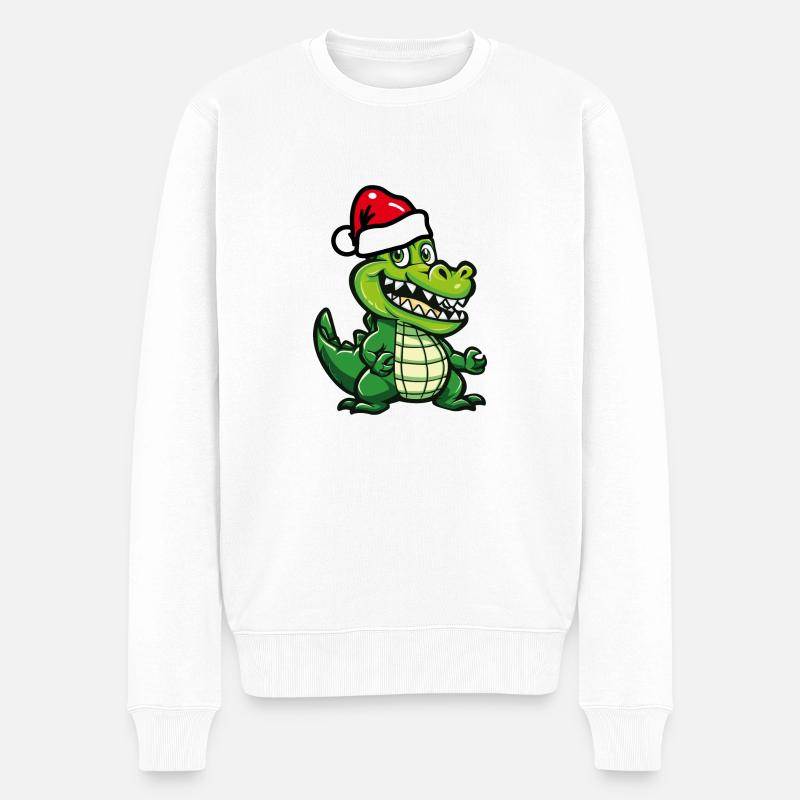 Noël crocodile - Pull Premium bio Homme - blanc