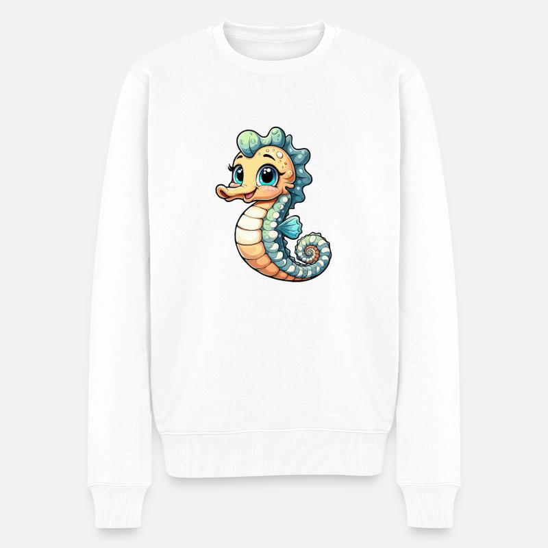 Fille hippocampe - Pull Premium bio Homme - blanc
