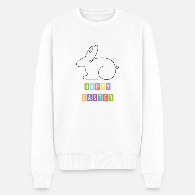 Happy Easter 2 - Männer Premium Bio Pullover - Weiß