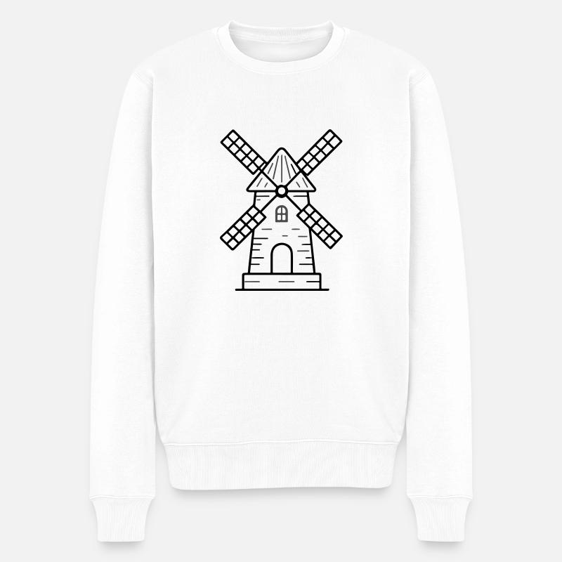 Icône du moulin à vent - Pull Premium bio Homme - blanc