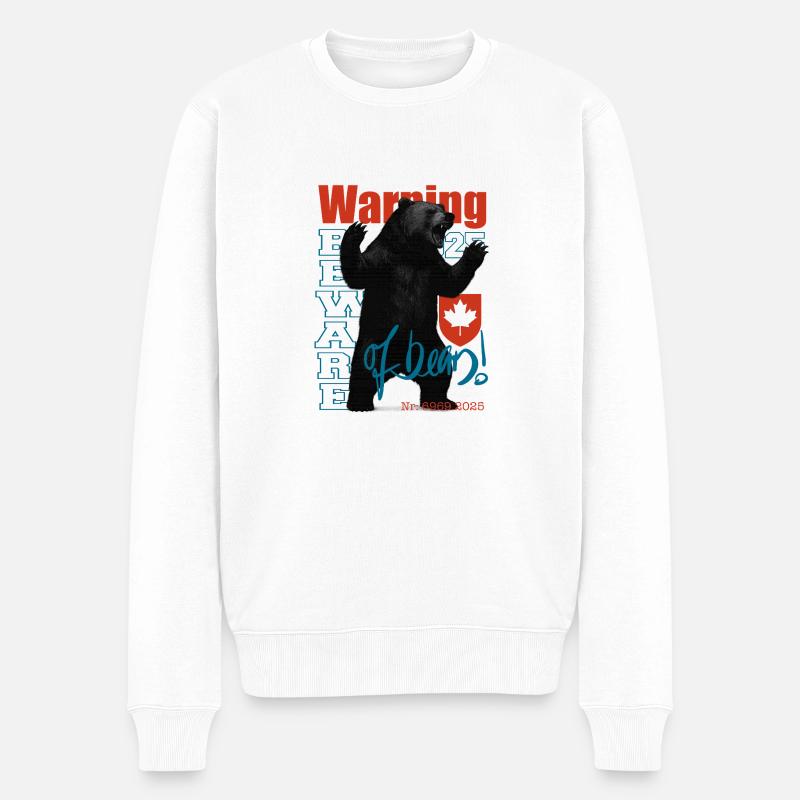 Beware of bears, warning - Männer Premium Bio Pullover - Weiß
