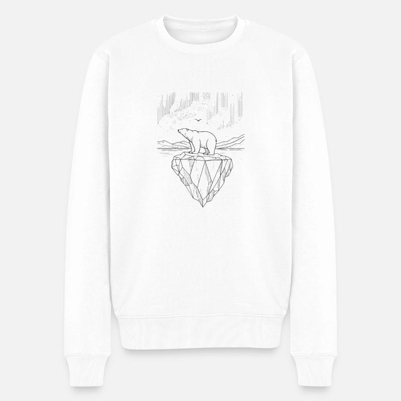 Grönland - Eisberg mit Eisbär - Pull Premium bio Homme - blanc