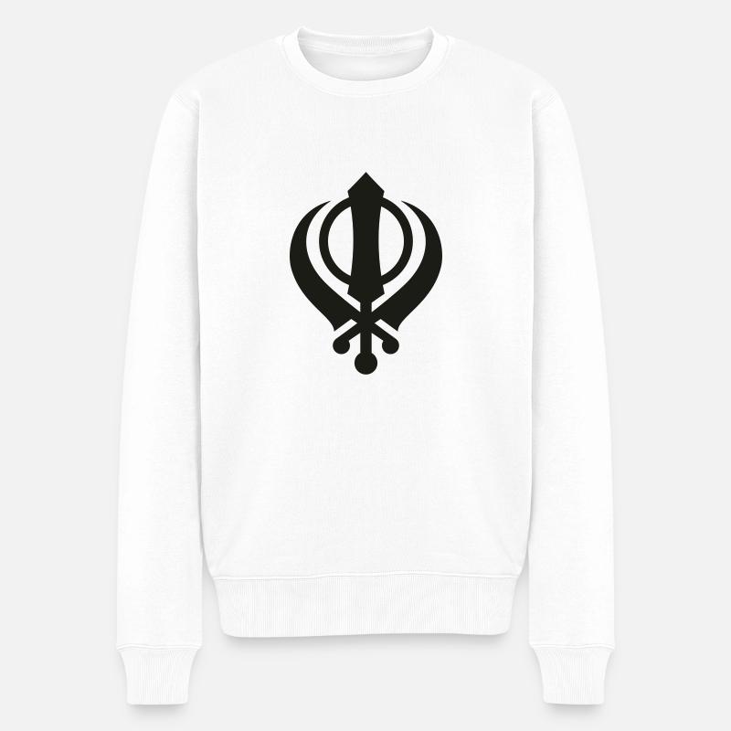 Sikh Khanda - Männer Premium Bio Pullover - Weiß