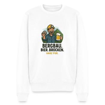 Bergbau Bier Brocken Harz Bergwerk - Männer Premium Bio Pullover - Weiß - Vorne - Thijin (182cm)