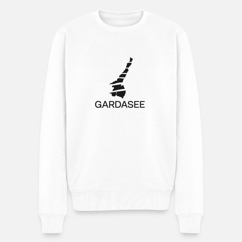 Gardasee Logo schwarz - Männer Premium Bio Pullover - Weiß