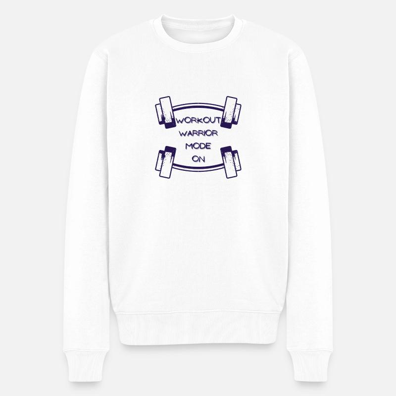 Mode guerrier d’entraînement activé - 1 - Pull Premium bio Homme - blanc